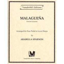 Lecuona Ernesto-Sparnon Arabella - Malaguena <br> arranged for 4 pedal or lever harps