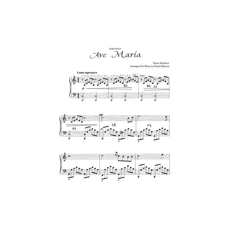 Schubert Franz - Ave Maria & Serenade <br> arranged for Harp by Daniel Burton
