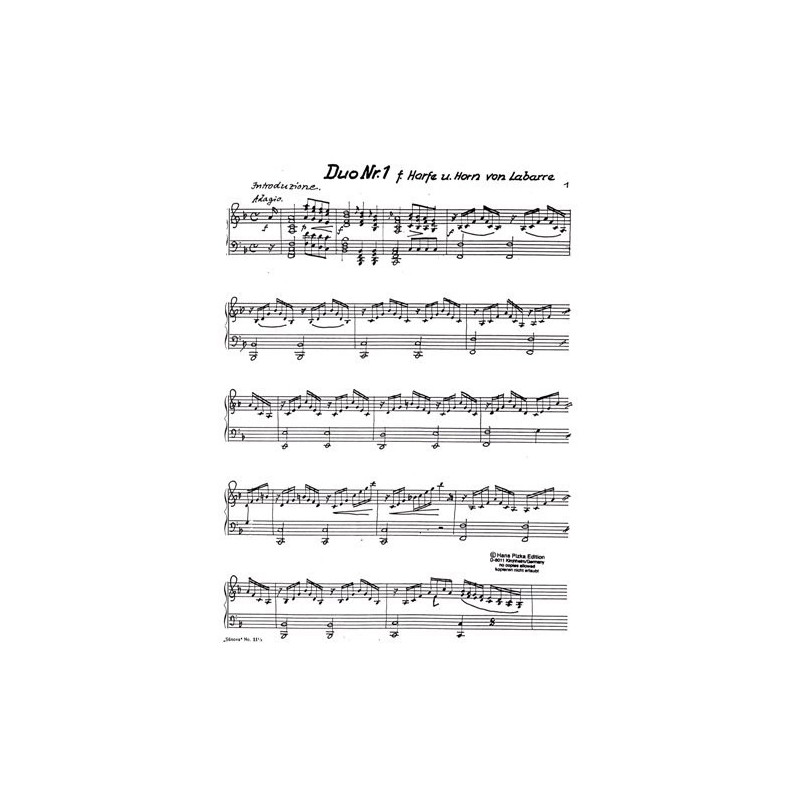 Labarre Th - Naderman F. J. - Mengal J. - duos pour cor et harpe
