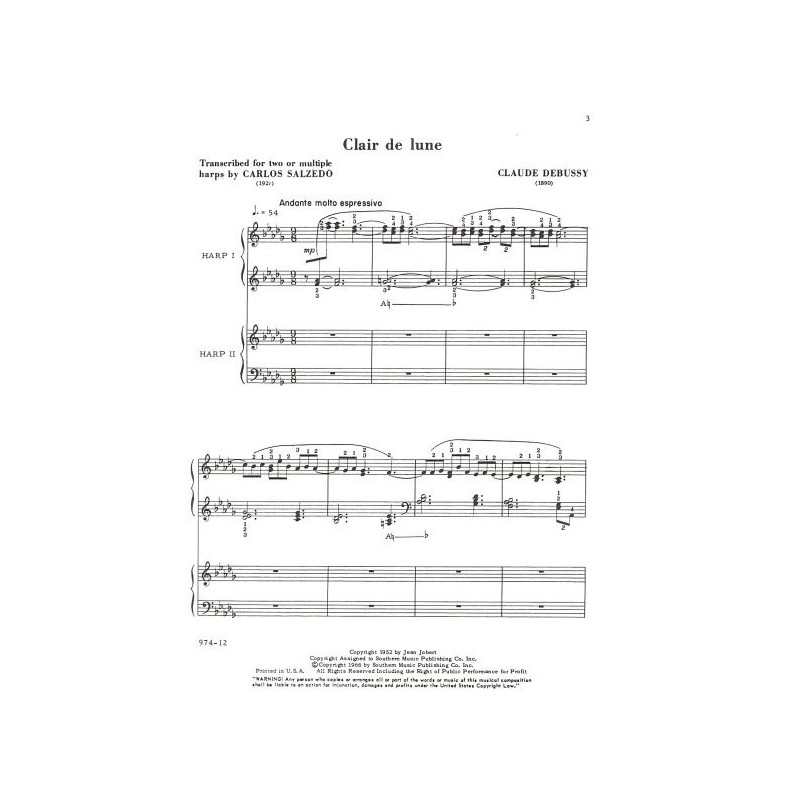 Debussy Claude - Salzedo Carlos - Clair de lune (2 harpes)