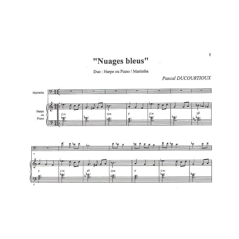 Ducourtioux Pascal - Nuages Bleus (marimba & harpe)