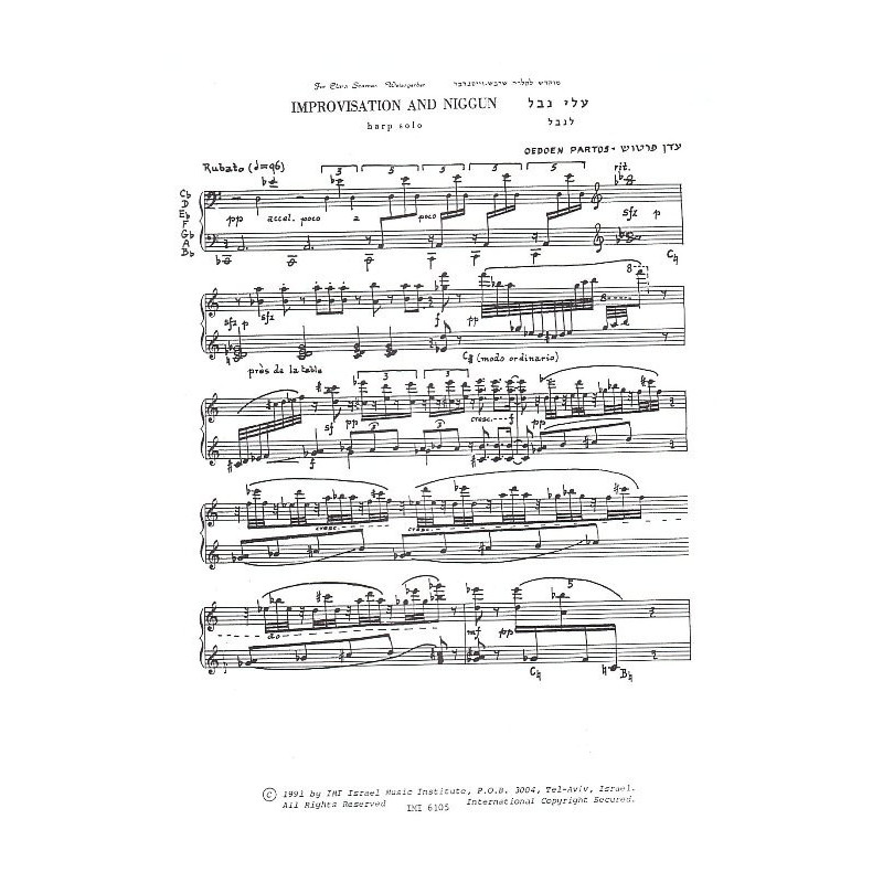 Partos Oedoen - Improvisation and Niggun for harp (1959)
