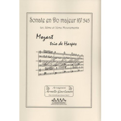 Mozart Wolfang Amadeus - Sonate en Do Majeur KV 545 (3 harpes)