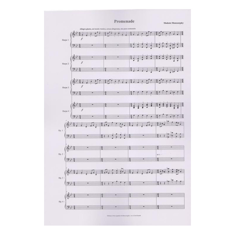 Moussorgsky Modeste - Tableaux d'une exposition (4 harpes) (Gourlaou