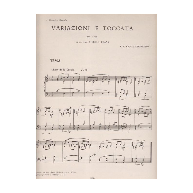 Broggi Giannettoni A.M. - Variations et toccata