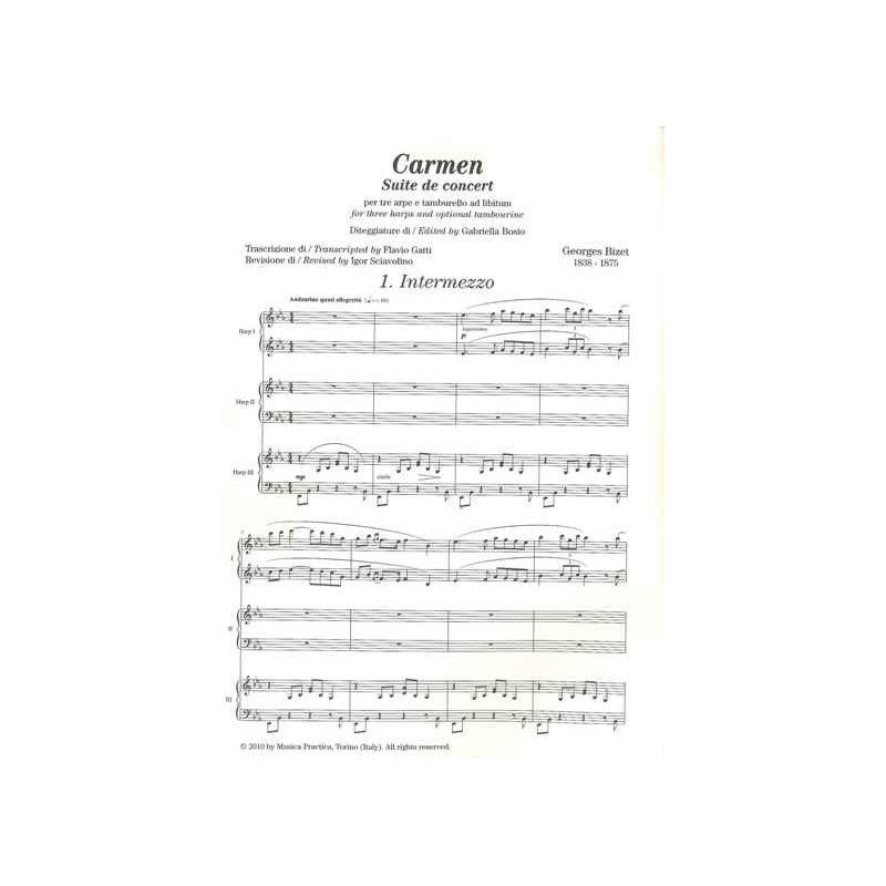Bizet Georges - Carmen - suite de concert - per tre arpe