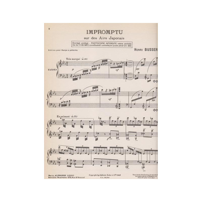 Busser Henri - Impromptu sur des airs japonais