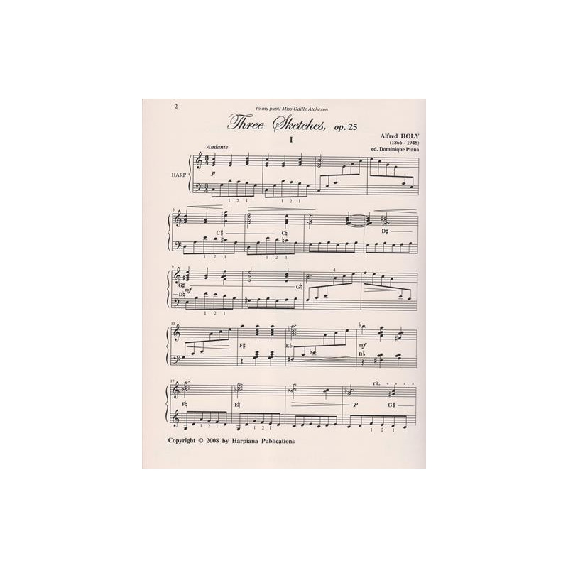 Holy Alfred - Trhee Sketches Op. 25 for harp