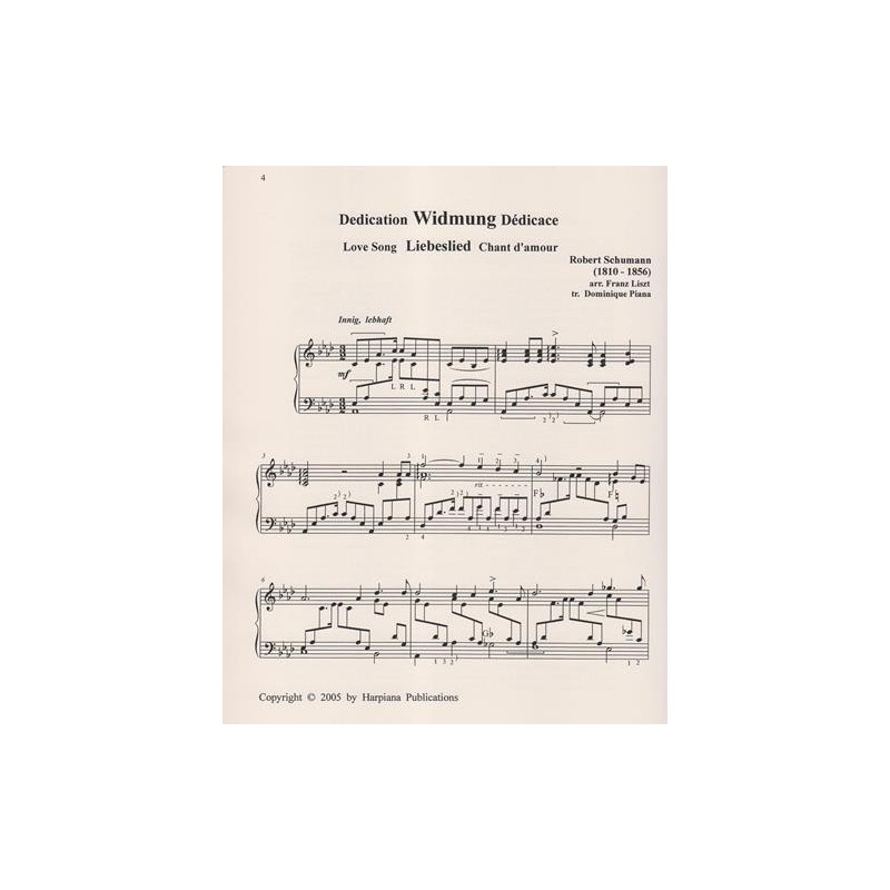 Schumann Robert - Widmung "Myrthen" Op. 25 # 1 (harpe seule)
