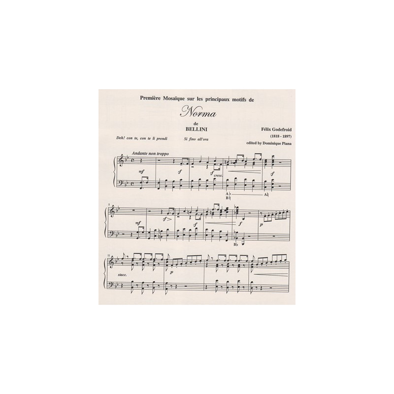 Godefroid Felix - 2 Mosaïques (Vol. 1) pour la harpe sur Norma de Bellini