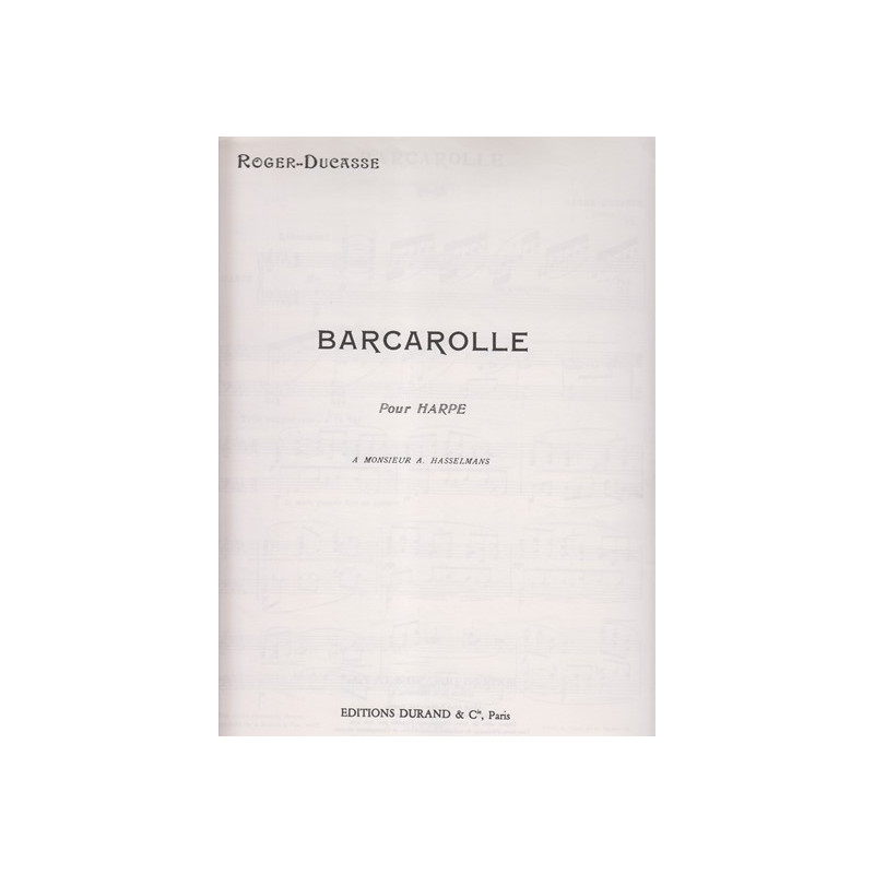 Ducasse Roger - Barcarolle (à Monsieur A. Hasselmans)