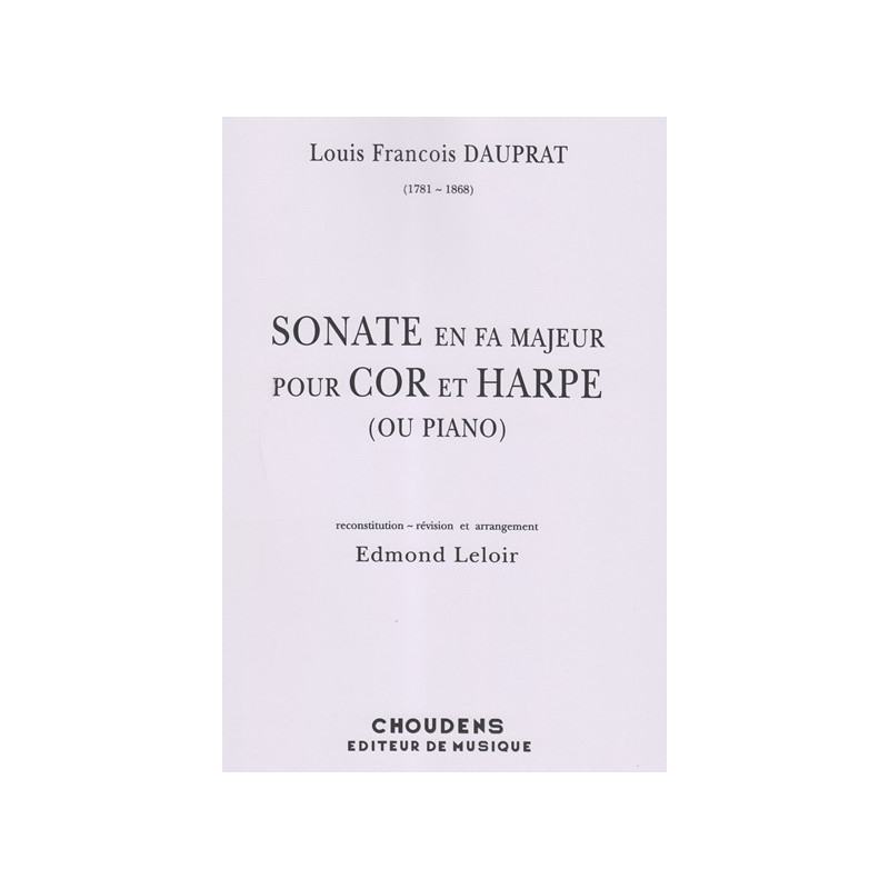 Dauprat Louis François - Sonate (cor & harpe ou piano)