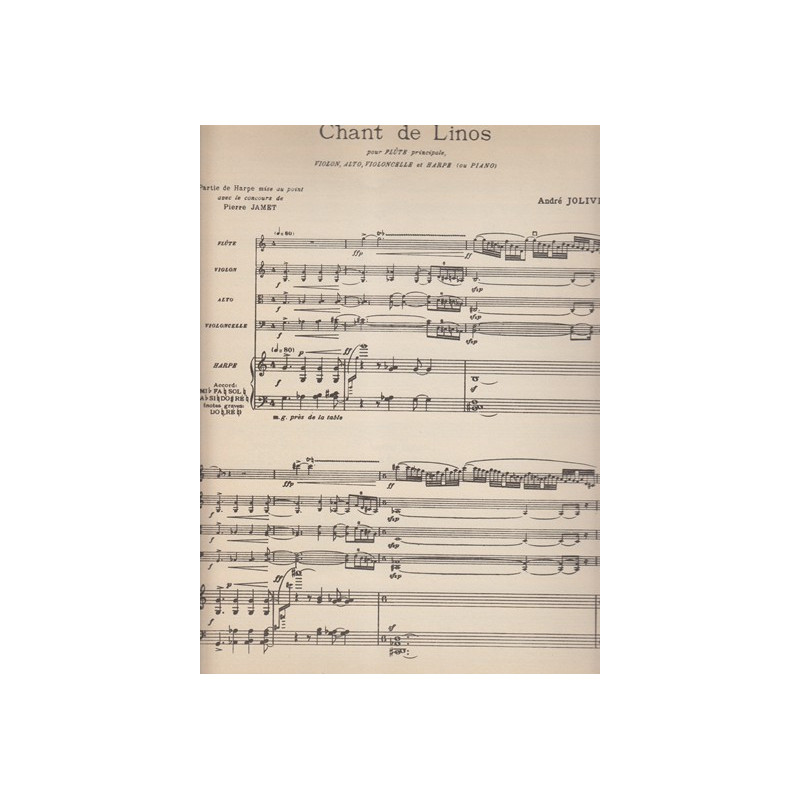 Jolivet André - Chant de Linos, quintette (conducteur)