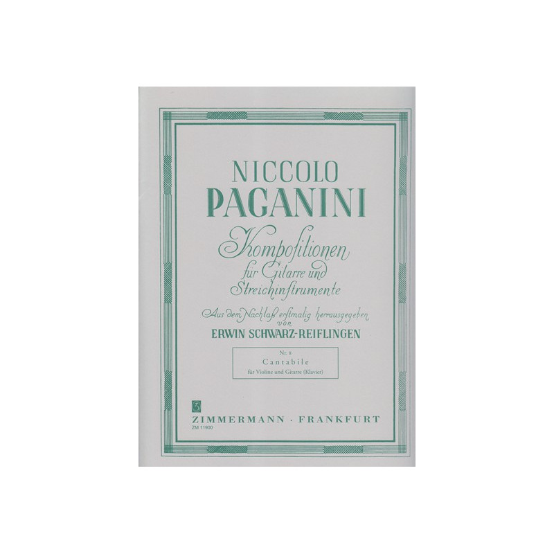 Paganini Nicolo - Cantabile (Violon ou guitare & harpe)