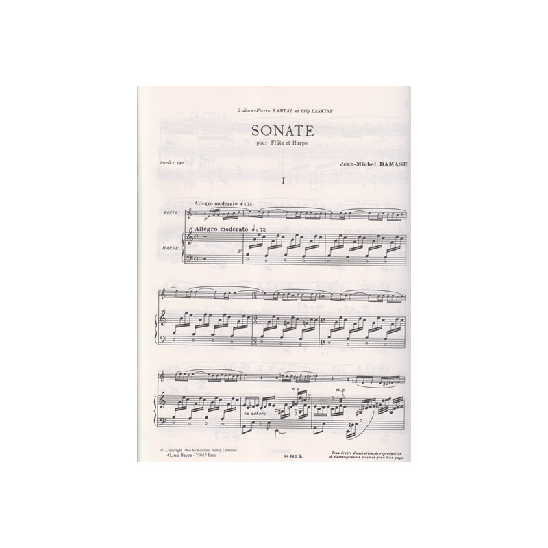 Damase Jean-Michel - Sonate pour flûte et harpe