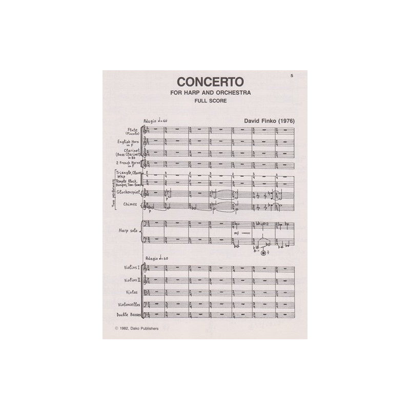 Finko David - Concerto for harp and orchestra (full score)
