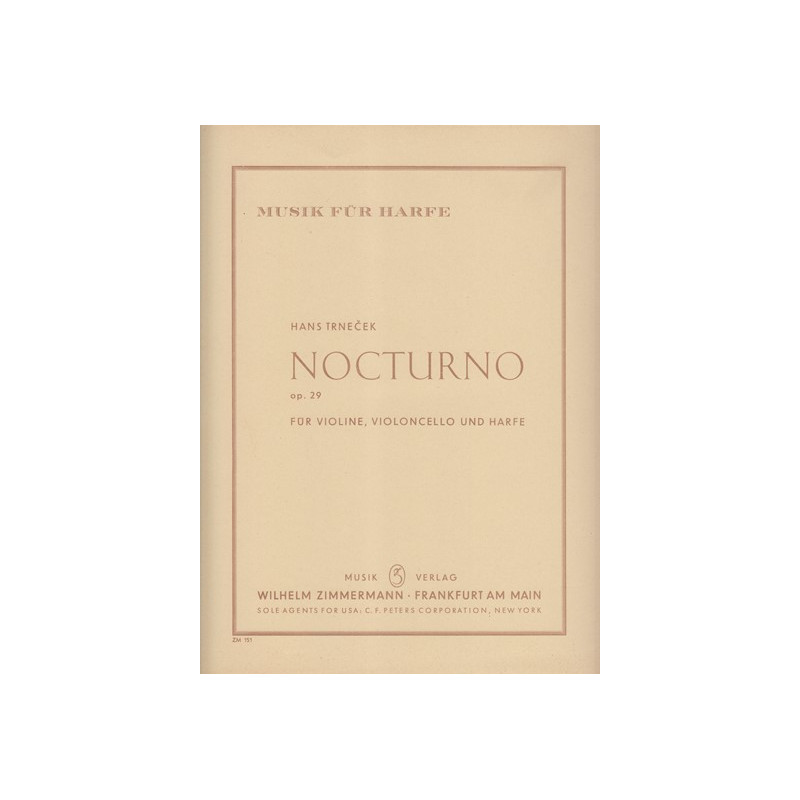 Trnecek Hans - Nocturno op.29 (violon, violoncelle & harpe)