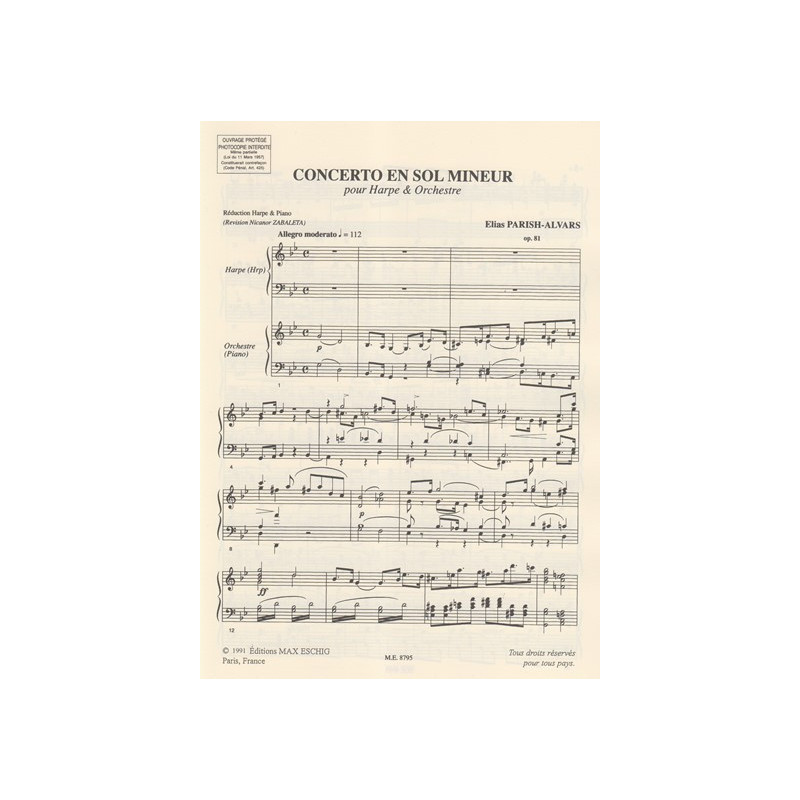 Parish Alvars Elias - Concerto en sol mineur op. 81