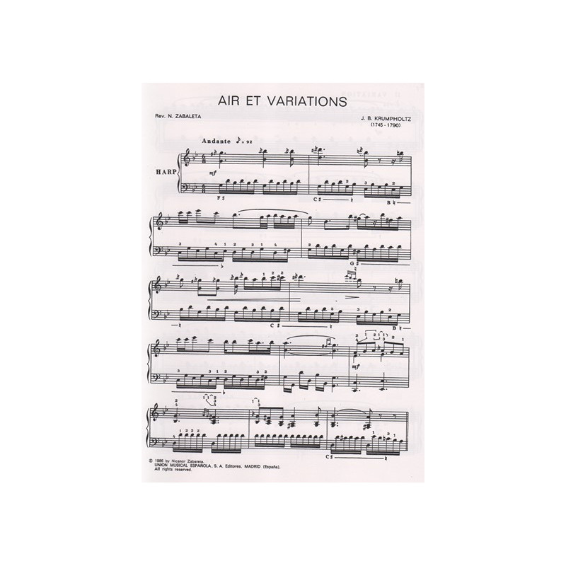 Krumpholtz Jean-Baptiste - Air & variations