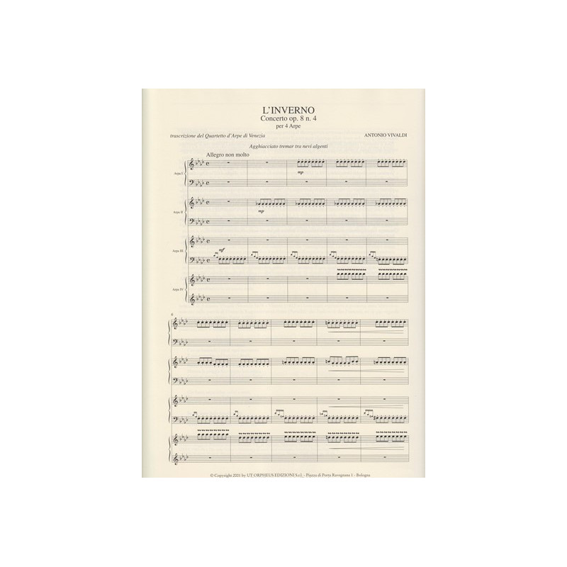 Vivaldi Antonio - Le quatro stagioni per 4 arpe vol. 4