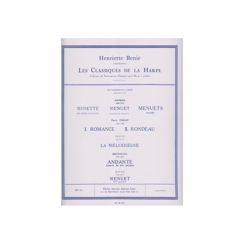 Renié Henriette - Les classiques de la harpe n° 1