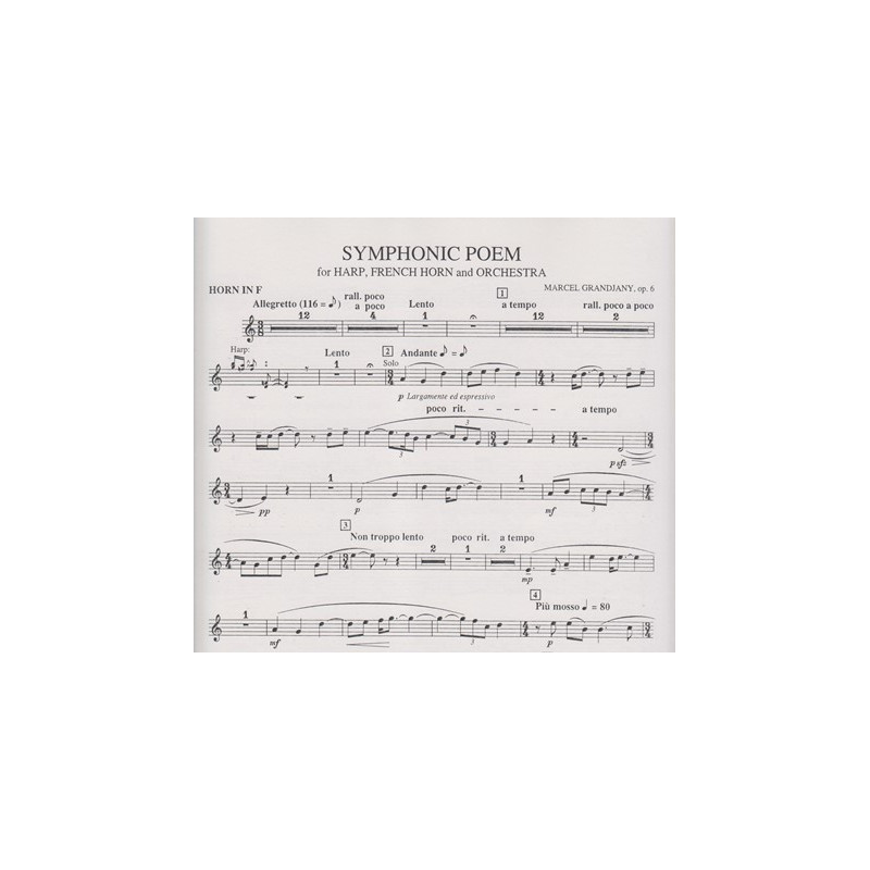 Grandjany Marcel - Symphonic poem (harpe, cor & orchestre)