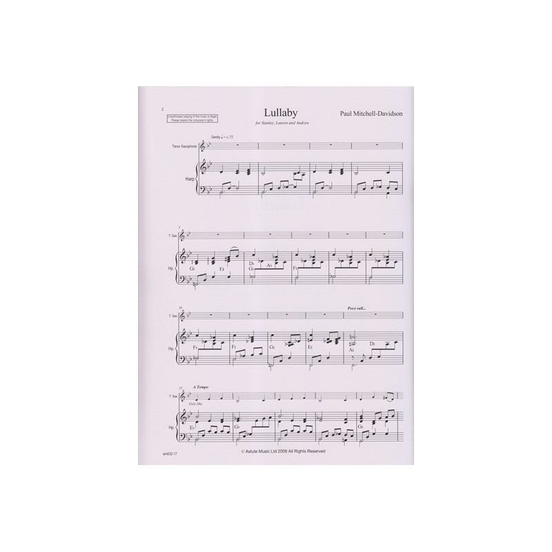 Mitchel-Davidson Paul - Lullaby (tenor saxophone & harp)