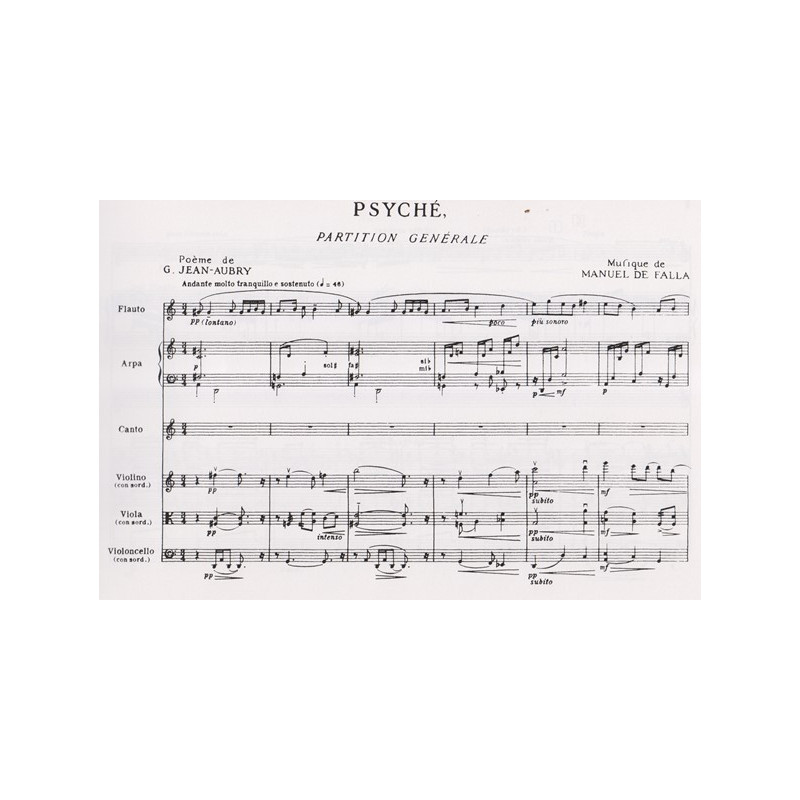 de Falla Manuel - Psyche (voix, flûte, violon, alto, violoncelle & harpe)