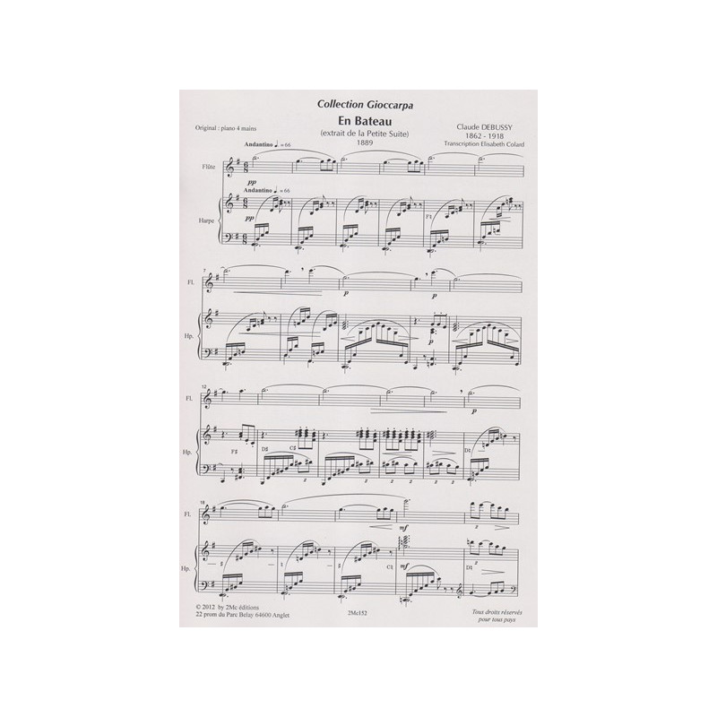 Debussy Claude - Colard Elisabeth - En bateau (flûte & harpe)