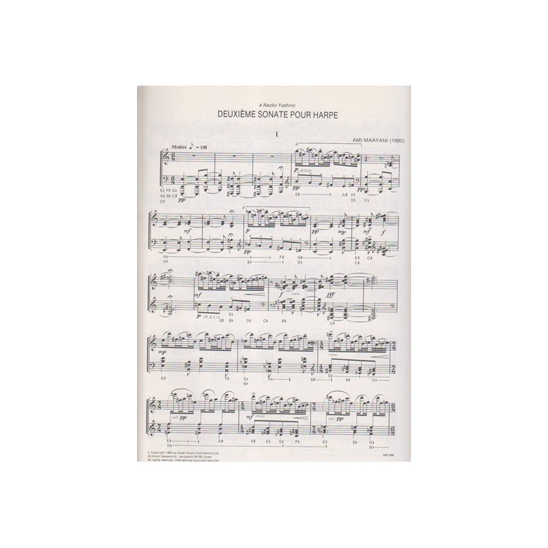 Maayani Ami - Deuxième sonate pour harpe