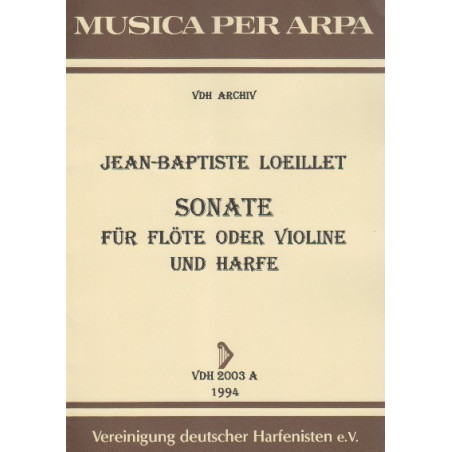 Loeillet Jean Baptiste - Sonate (flûte ou violon & harpe)