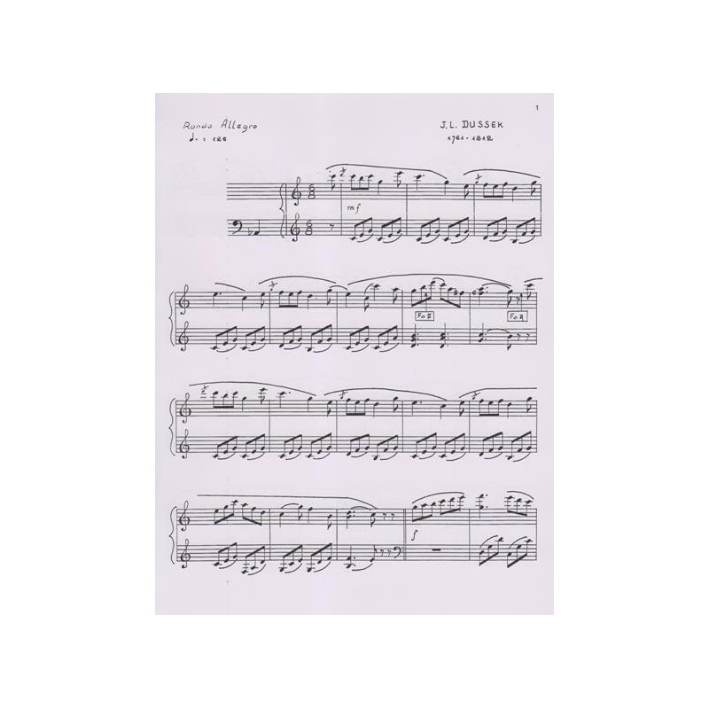 Dussek Jan Ladislav - Allegro de la sonate en do m (harpe celtique - lever harp)