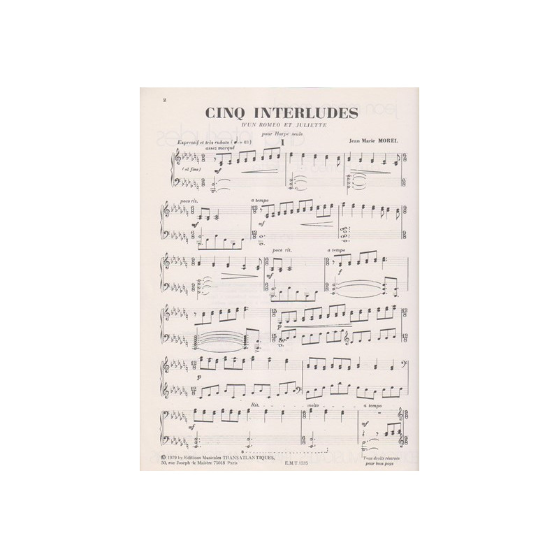 Morel Jean-Marie - 5 Interludes d'un Roméo et Juliette