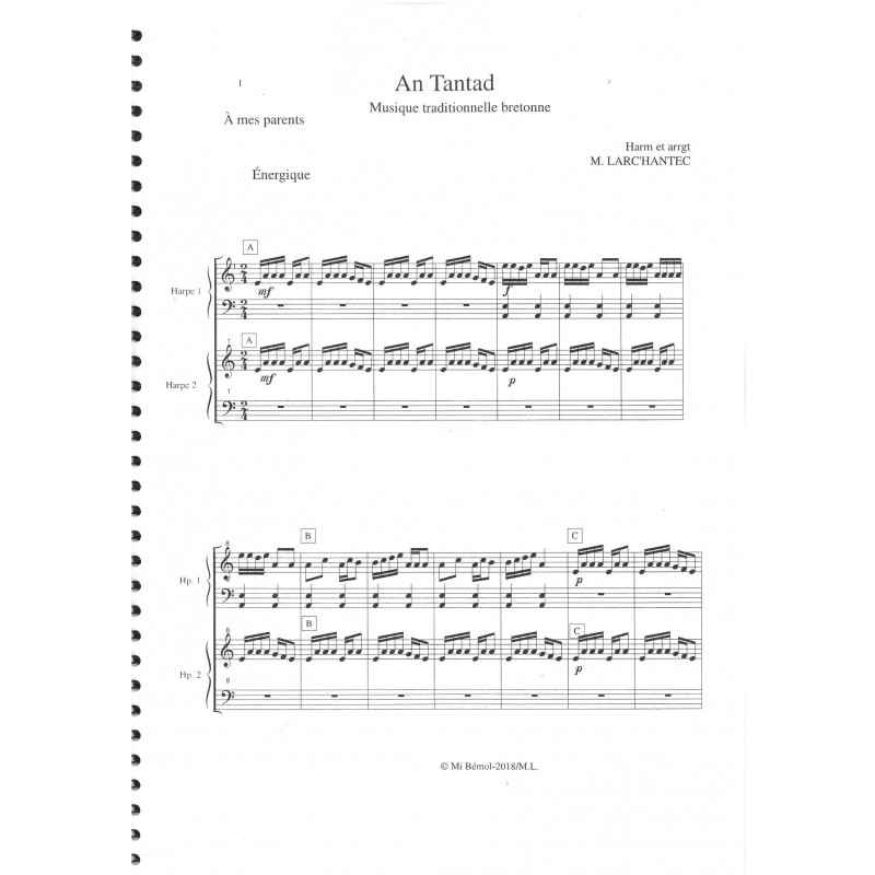 Larc'hantec Mariannig - Trois danses pour deux harpes