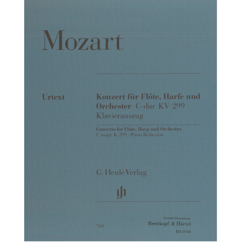 Mozart Wolfgang Amadeus - Concerto pour flûte & harpe, réd.piano, cadence R. Levin