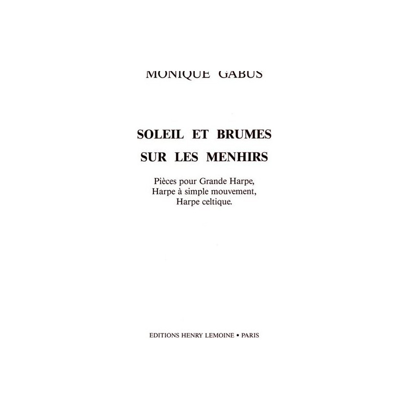 Gabus Monique - Soleil et brumes sur les menhirs (harpe celtique
