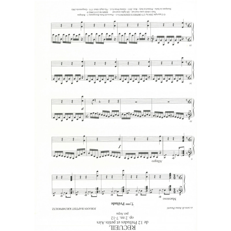 Krumpholtz - Recueil de 12 préludes et petits airs - Vol 2