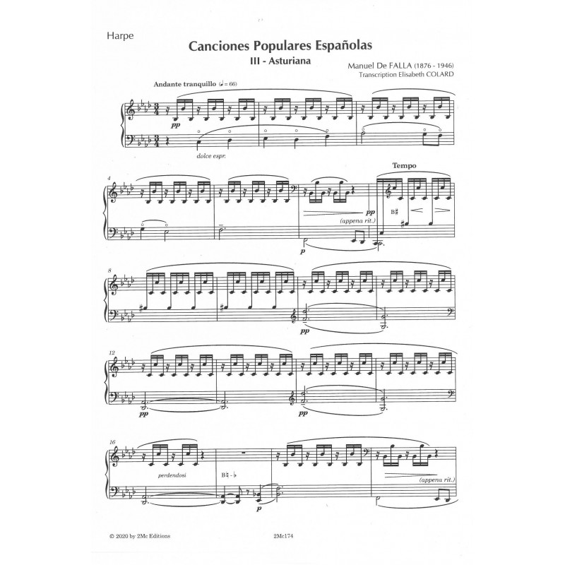 De Falla Manuel - Canciones populares Españolas - Asturiana