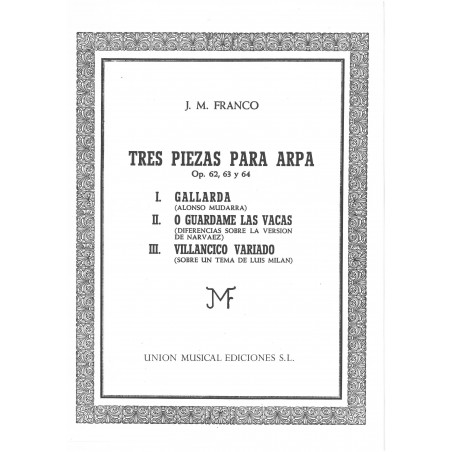 Franco Jose M. - Tres piezas para arpa op. 62, 63 y 64