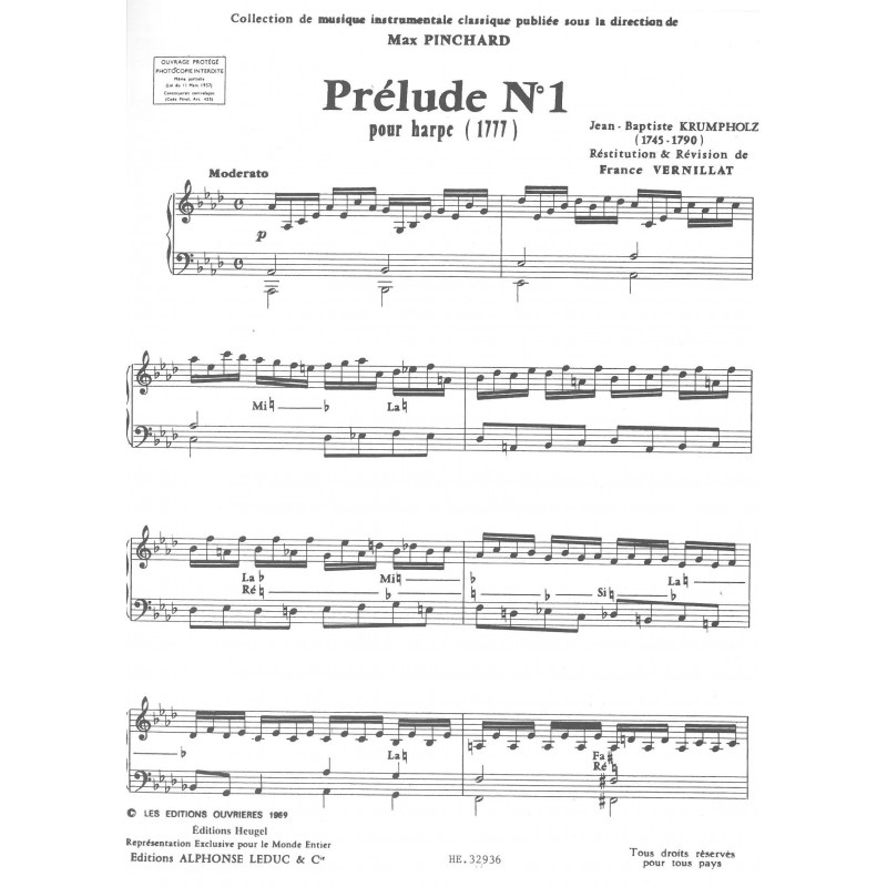 Krumpholtz Jean-Baptiste - Préludes n°1, 6 & 10