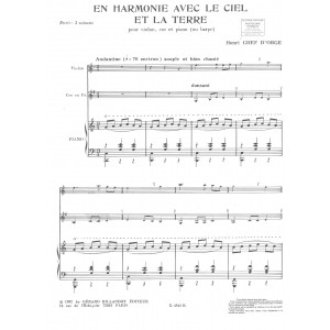 Chef d'Orge Henri - En harmonie avec le ciel et la terre (violon, cor, & harpe ou piano)