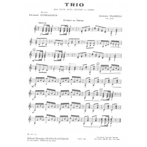 Diabelli  Antonio - Trio (flûte, alto & harpe ou guitare)