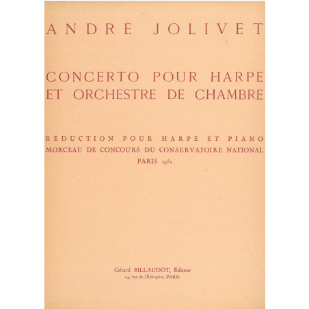 Jolivet André - Concerto (réduction harpe & piano)