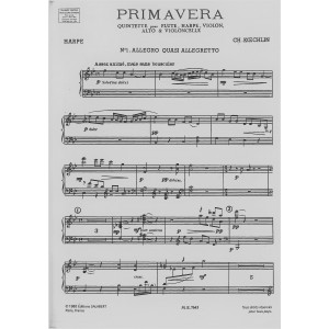 Koechlin Charles - Primavera, quintette (alto, flûte, violon, violoncelle & harpe)