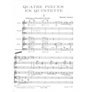 Loucheur Raymond - 4 pièces en quintette (alto, flûte, violon, violoncelle & harpe)