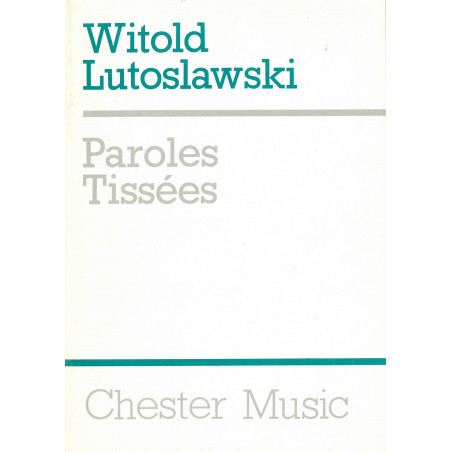 Lutoslawsky Witold - Paroles tissées (harpe + conducteur)