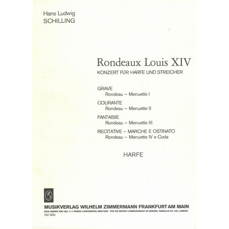 Schilling Hans Ludwig - Rondeaux Louis XIV (partie harpe)