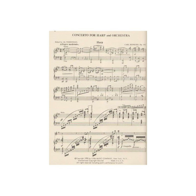 Reinecke Carl - Concerto harpe & orchestre (partie harpe)