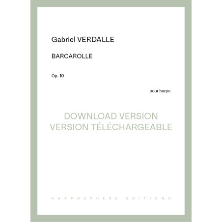 Téléchargement - Verdalle Gabriel - Barcarolle Op.10 (pour harpe)