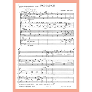 Beethoven Ludwig van - Garnier Frédérique - Romance (4 harpes)